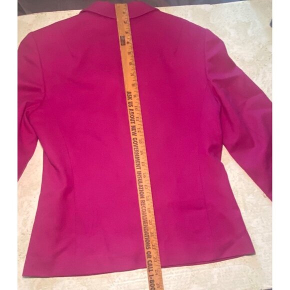 Womens Fuchsia Single-Button Blazer Sz 6 100% Virgin Wool Warm Cozy Office - Picture 4 of 8